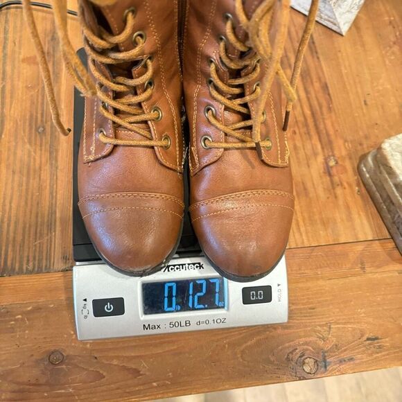 Link Brown Lace Up Ankle Bootie Side Zip Size 10 - Picture 9 of 9